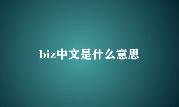 biz中文是什么意思