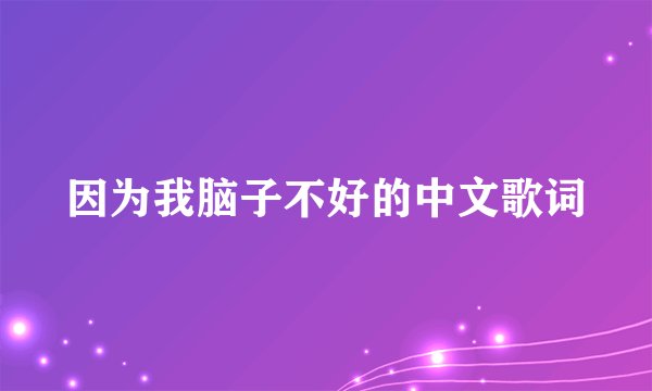 因为我脑子不好的中文歌词