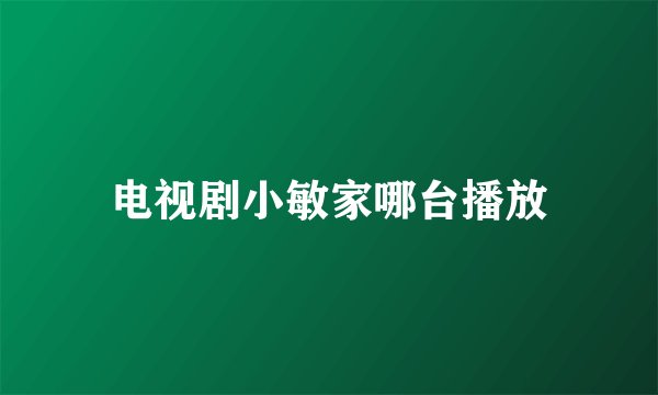 电视剧小敏家哪台播放