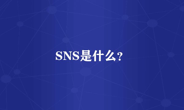SNS是什么?