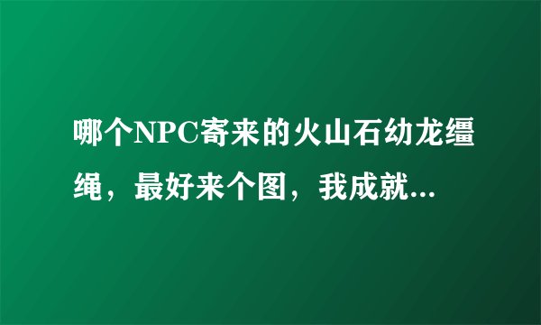 哪个NPC寄来的火山石幼龙缰绳，最好来个图，我成就的时候没注意，谢谢