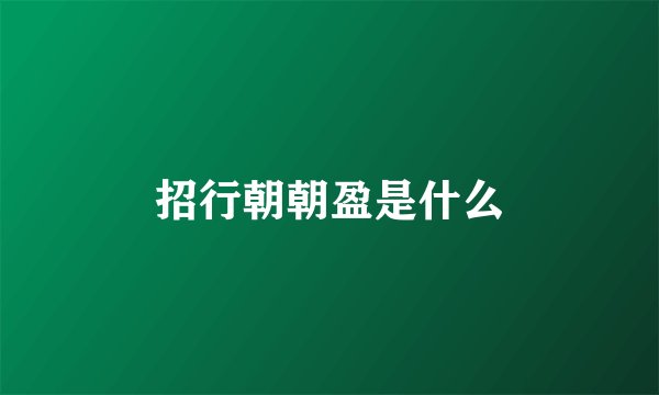 招行朝朝盈是什么