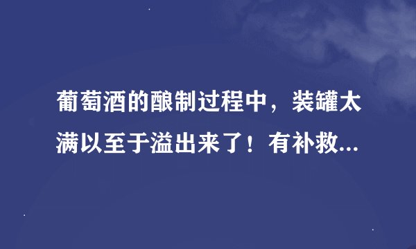 葡萄酒的酿制过程中，装罐太满以至于溢出来了！有补救的方法吗？