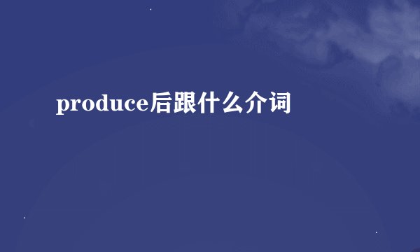 produce后跟什么介词
