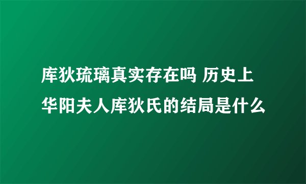 库狄琉璃真实存在吗 历史上华阳夫人库狄氏的结局是什么