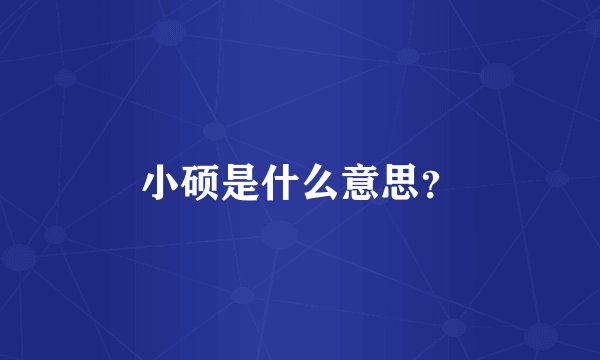 小硕是什么意思？