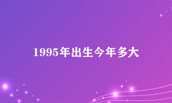 1995年出生今年多大