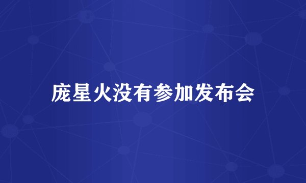 庞星火没有参加发布会