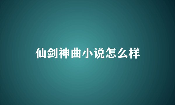 仙剑神曲小说怎么样