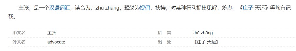 主张是什么意思