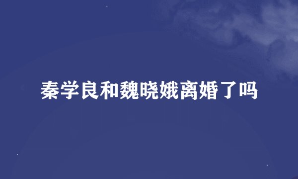 秦学良和魏晓娥离婚了吗