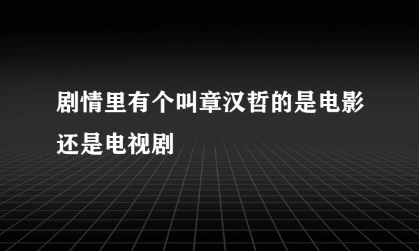 剧情里有个叫章汉哲的是电影还是电视剧