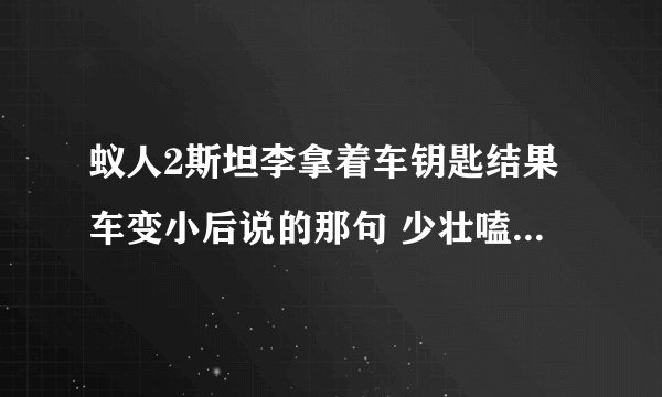 蚁人2斯坦李拿着车钥匙结果车变小后说的那句 少壮嗑药一时欢,老来加急疯人院 的原版是什么?