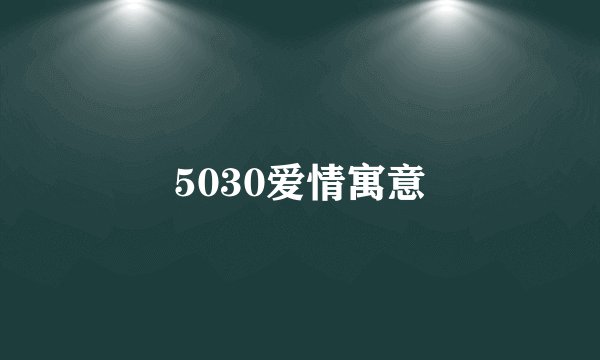 5030爱情寓意