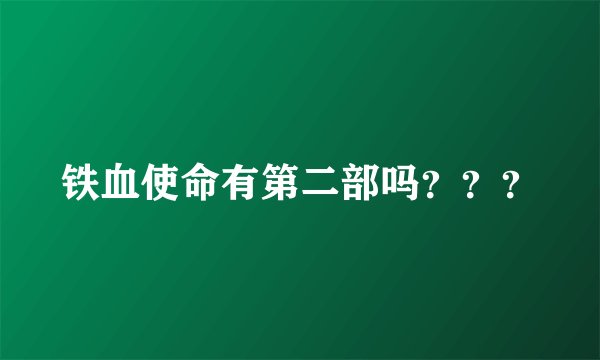 铁血使命有第二部吗？？？