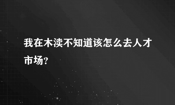 我在木渎不知道该怎么去人才市场？