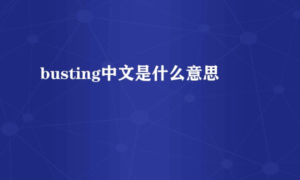 busting中文是什么意思