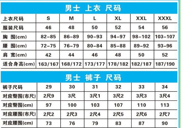 XXXL男款是多少号