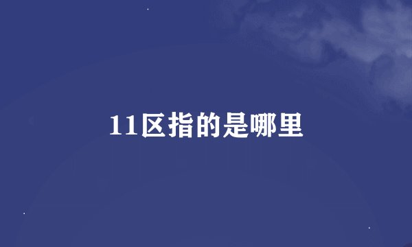 11区指的是哪里