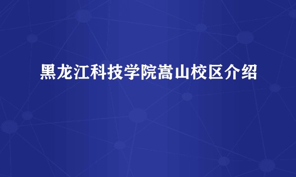 黑龙江科技学院嵩山校区介绍