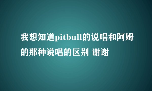 我想知道pitbull的说唱和阿姆的那种说唱的区别 谢谢