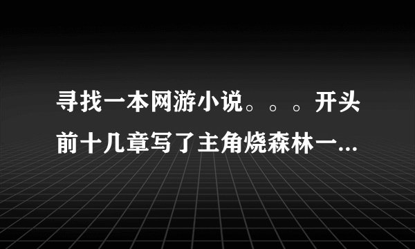 寻找一本网游小说。。。开头前十几章写了主角烧森林一夜升级，，，