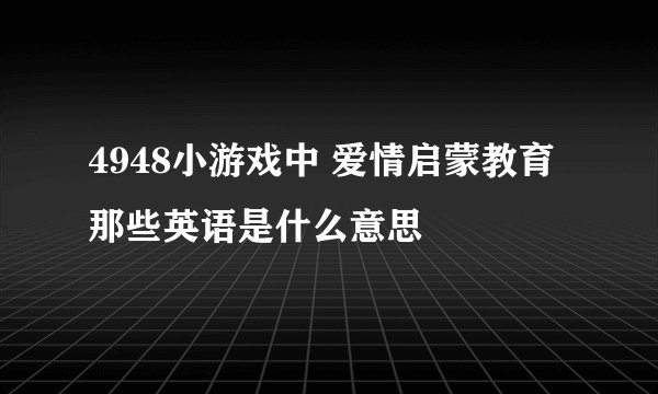 4948小游戏中 爱情启蒙教育那些英语是什么意思