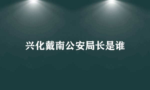 兴化戴南公安局长是谁
