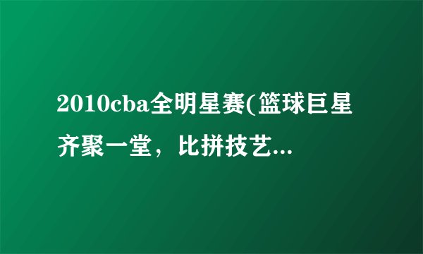 2010cba全明星赛(篮球巨星齐聚一堂，比拼技艺与荣誉)