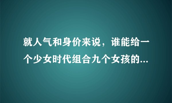 就人气和身价来说，谁能给一个少女时代组合九个女孩的排名？-