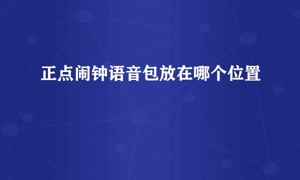 正点闹钟语音包放在哪个位置