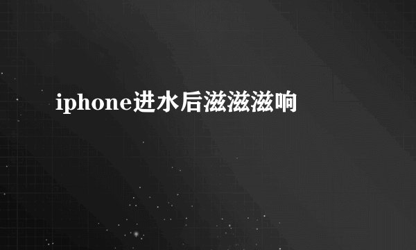 iphone进水后滋滋滋响