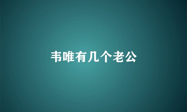 韦唯有几个老公