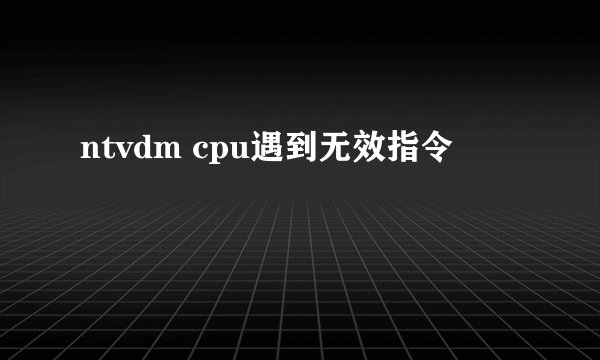 ntvdm cpu遇到无效指令