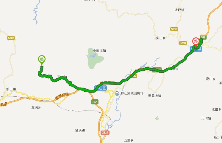 黔江区茶林包茂高速公路至咸丰县地图