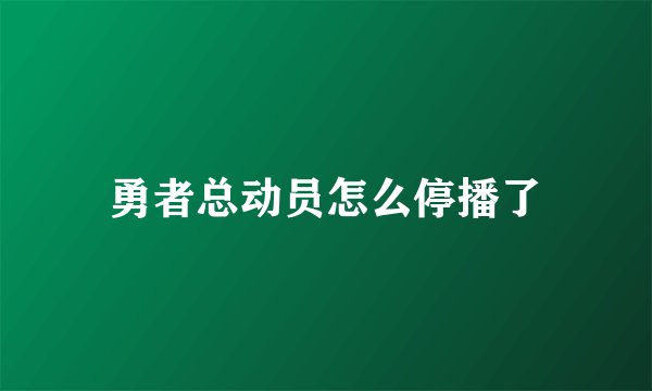 勇者总动员怎么停播了