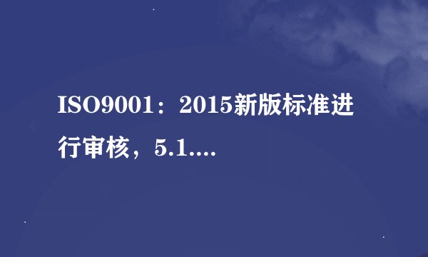 ISO9001：2015新版标准进行审核，5.1.1领导和承诺的总则要检查什么？需要提供些什么证据给他们？