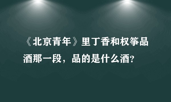 《北京青年》里丁香和权筝品酒那一段，品的是什么酒？