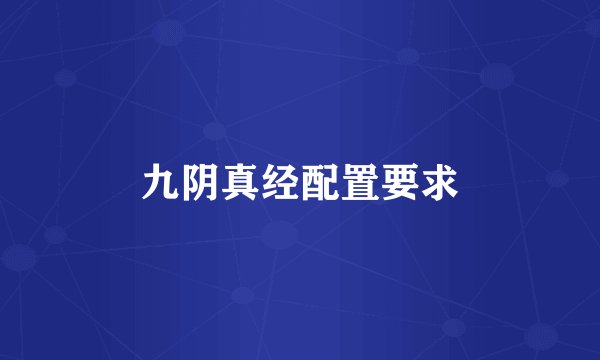 九阴真经配置要求