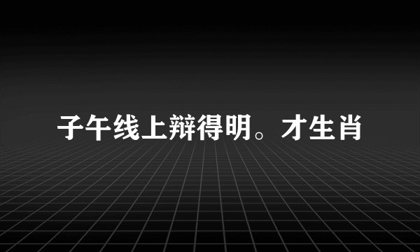 子午线上辩得明。才生肖