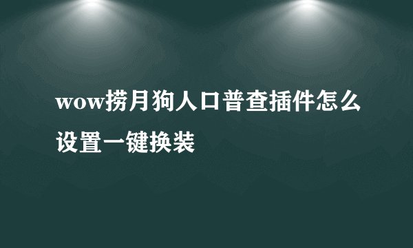 wow捞月狗人口普查插件怎么设置一键换装