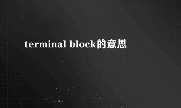 terminal block的意思