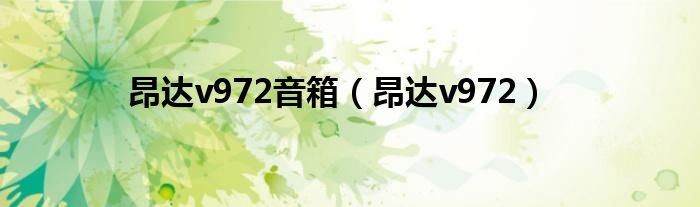 昂达v972音箱昂达v972
