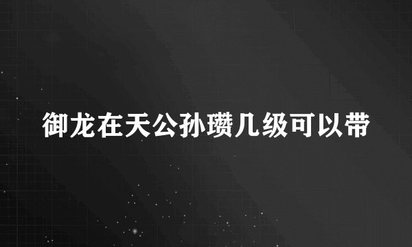 御龙在天公孙瓒几级可以带