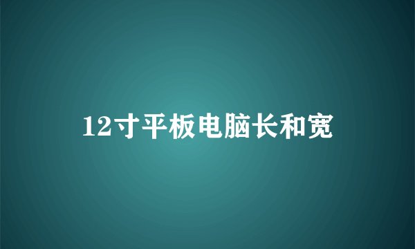 12寸平板电脑长和宽