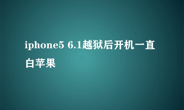 iphone5 6.1越狱后开机一直白苹果