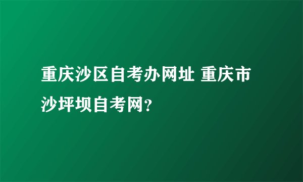 重庆沙区自考办网址 重庆市沙坪坝自考网？