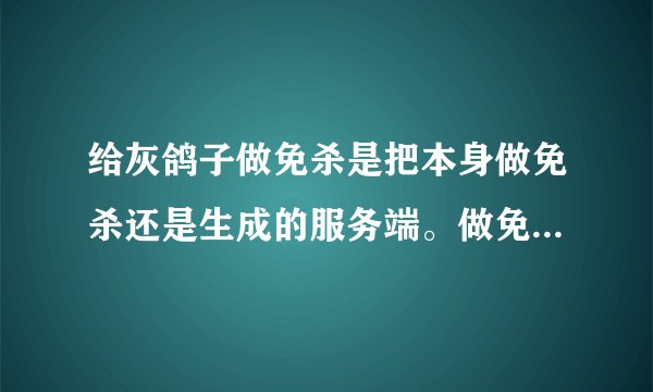 给灰鸽子做免杀是把本身做免杀还是生成的服务端。做免杀都用到什么工具