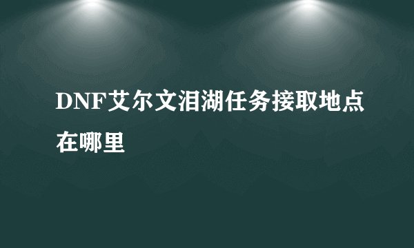 DNF艾尔文泪湖任务接取地点在哪里