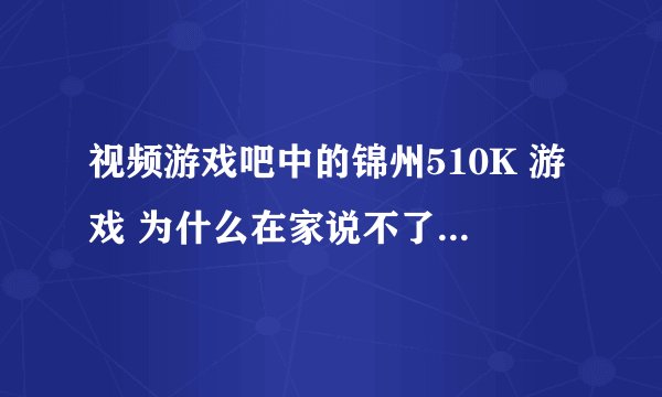 视频游戏吧中的锦州510K 游戏 为什么在家说不了话啊 在网吧就可以 求高手解答 谢谢 跪求